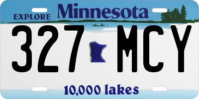 MN license plate 327MCY