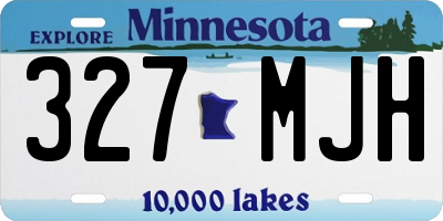MN license plate 327MJH