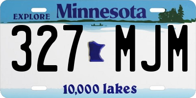 MN license plate 327MJM