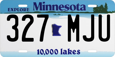 MN license plate 327MJU
