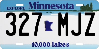 MN license plate 327MJZ
