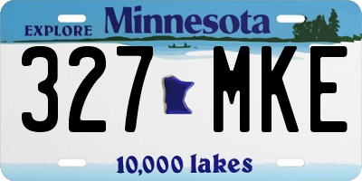 MN license plate 327MKE