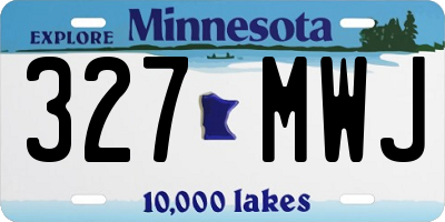 MN license plate 327MWJ