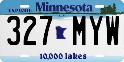 MN license plate 327MYW