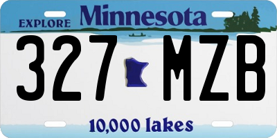 MN license plate 327MZB