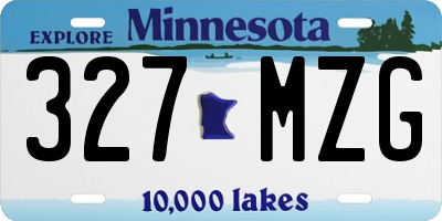 MN license plate 327MZG