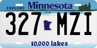 MN license plate 327MZI