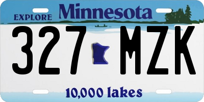 MN license plate 327MZK