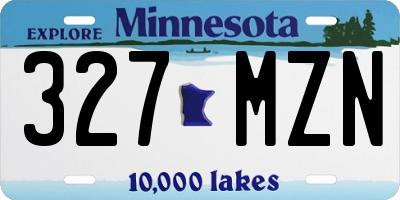 MN license plate 327MZN