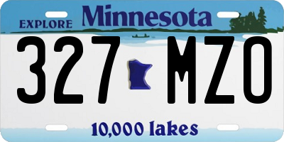 MN license plate 327MZO