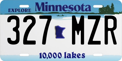 MN license plate 327MZR
