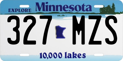 MN license plate 327MZS