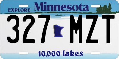 MN license plate 327MZT