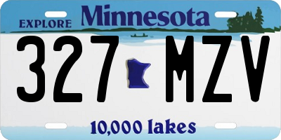 MN license plate 327MZV