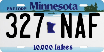 MN license plate 327NAF
