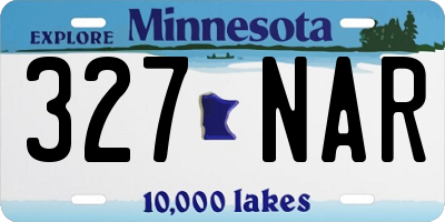 MN license plate 327NAR