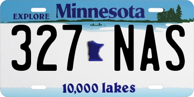 MN license plate 327NAS