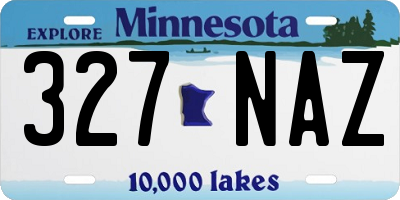 MN license plate 327NAZ