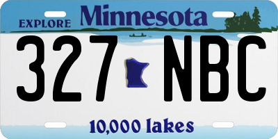 MN license plate 327NBC