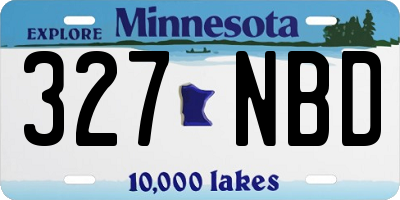 MN license plate 327NBD