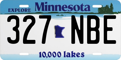 MN license plate 327NBE