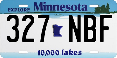 MN license plate 327NBF