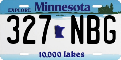 MN license plate 327NBG
