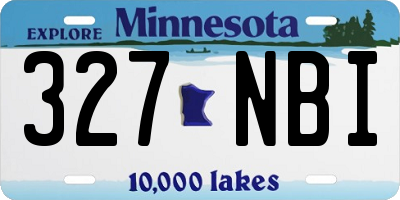 MN license plate 327NBI