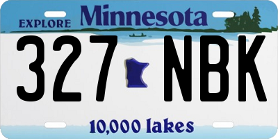 MN license plate 327NBK