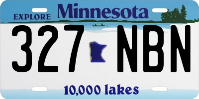 MN license plate 327NBN