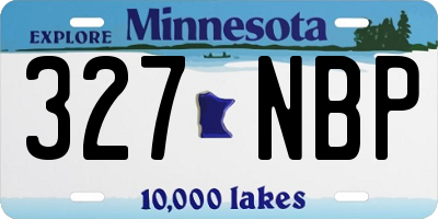 MN license plate 327NBP