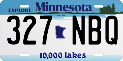 MN license plate 327NBQ