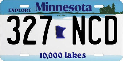 MN license plate 327NCD