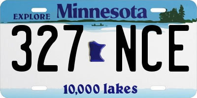 MN license plate 327NCE