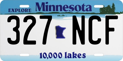 MN license plate 327NCF