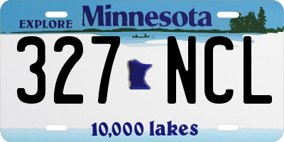 MN license plate 327NCL