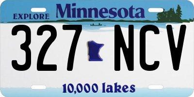 MN license plate 327NCV