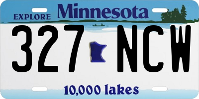 MN license plate 327NCW