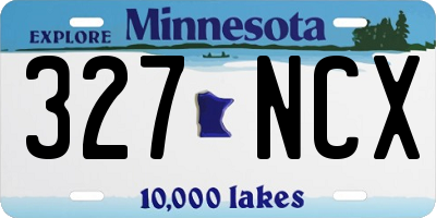 MN license plate 327NCX
