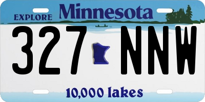 MN license plate 327NNW