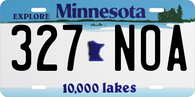 MN license plate 327NOA