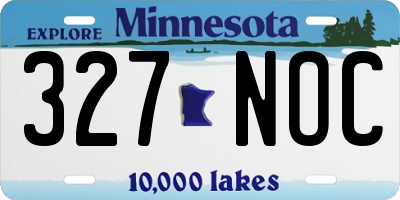 MN license plate 327NOC