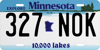 MN license plate 327NOK
