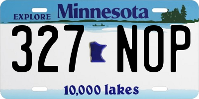 MN license plate 327NOP