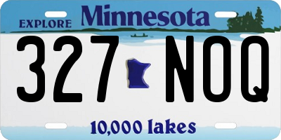 MN license plate 327NOQ