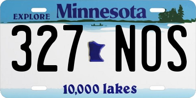 MN license plate 327NOS