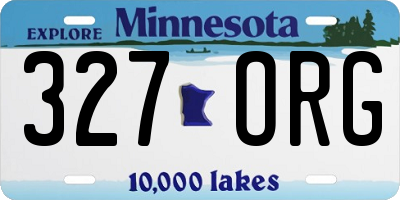 MN license plate 327ORG