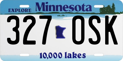 MN license plate 327OSK