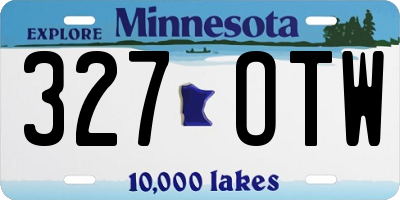 MN license plate 327OTW