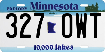 MN license plate 327OWT